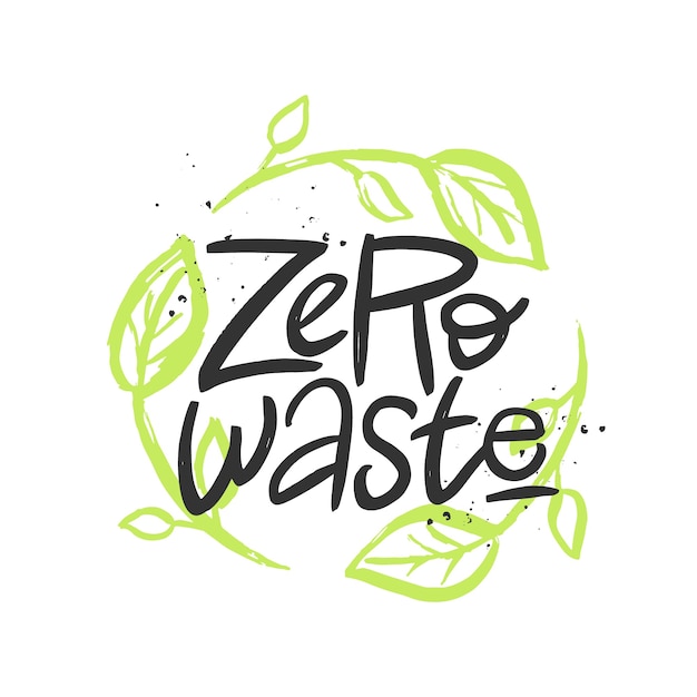 Zero-waste handgeschreven citaten penseel lettering opschrift Zero-wasse concept