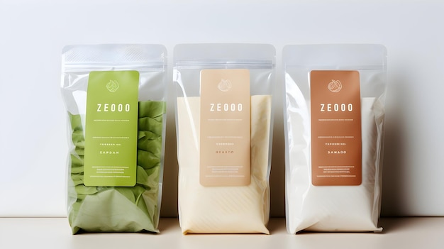 Photo zero waste packaging for grocery items