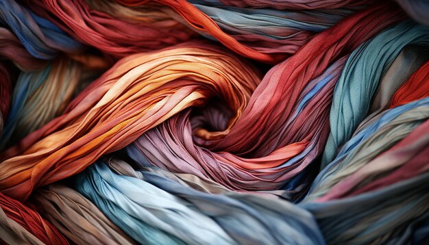 Photo zero waste recycled yarn fabric macro photography