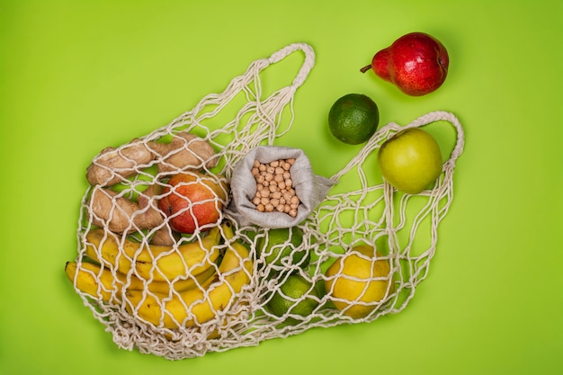 Zero waste stringbag met vers fruit