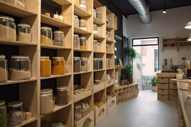 Zero waste-winkel met herbruikbare en recyclebare producten om klanten te inspireren