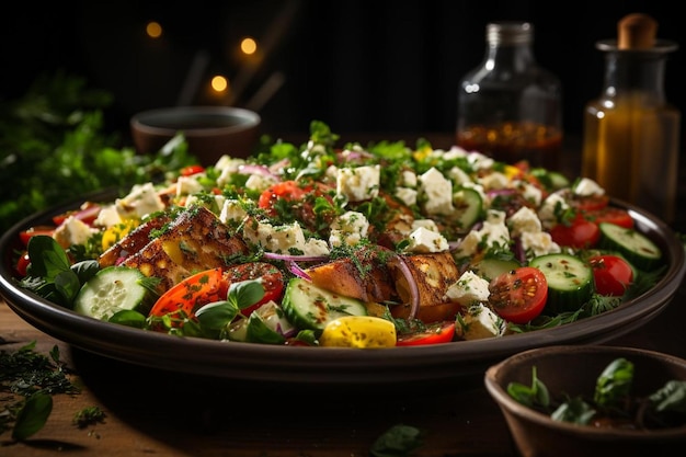 Photo zesty greek salad delight