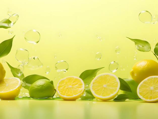 Zesty Greens Lemon Fruit Aesthetics Wallpaper