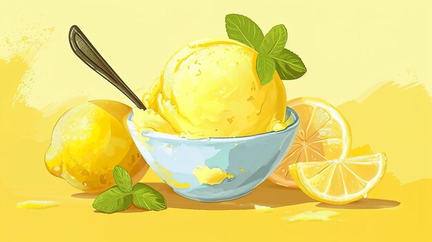 Photo zesty lemon sorbet