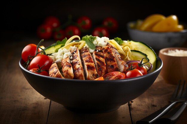 Photo zesty lime chicken and zoodle bowl