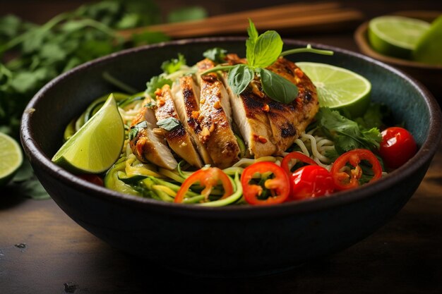 Photo zesty lime chicken and zoodle bowl