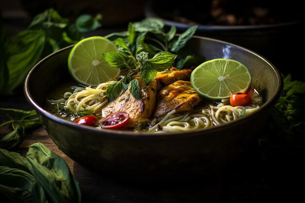 Photo zesty lime chicken and zoodle bowl