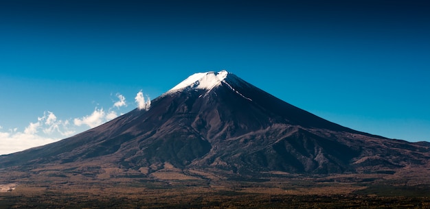 Foto zet fuji-mening van rode pagode op