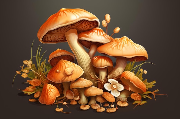 Zet verse paddenstoelen Genereren Ai