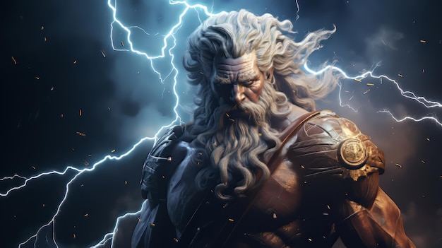 Zeus, de Griekse god van de donder.