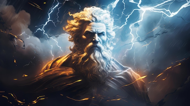 Premium AI Image | Zeus The greek god of thunder