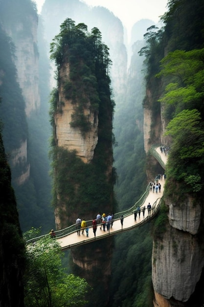 Zhangjiajie national forest park is the world's largest natural bridge.