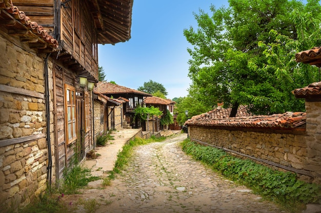 Zheravna, Bulgaria - architectural reserve of rustic houses and narrow cobbled streets from the Bulgarian national revival period