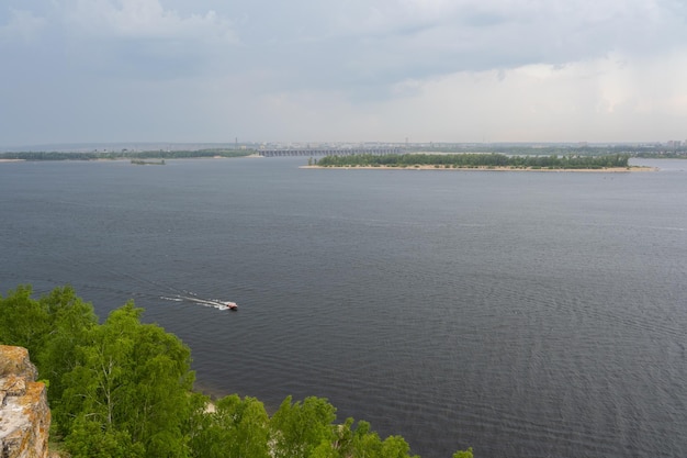 The Zhiguli Hydroelectric Station or Zhigulyovskaya Hydroelectric Station formerly known as Kuybyshev Hydroelectric Station Volga river Samarskaya Luka