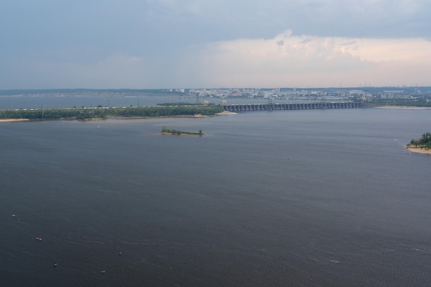 The Zhiguli Hydroelectric Station or Zhigulyovskaya Hydroelectric Station formerly known as Kuybyshev Hydroelectric Station Volga river