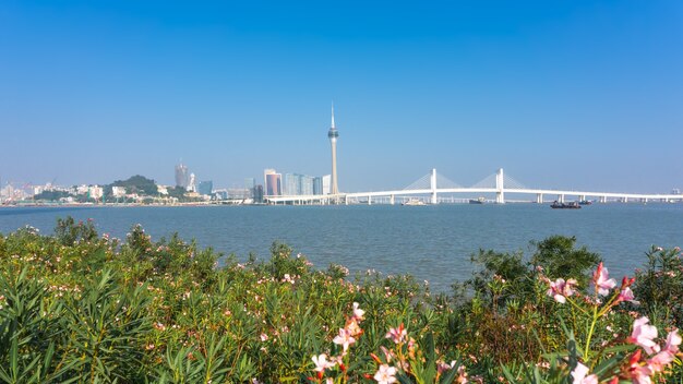 Zhuhai Landschap Macau Kustlijn Kasteel Stad Landschap