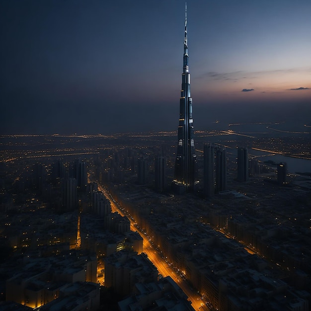 Zicht op de Burj Khalifa-toren en een deel van de stad