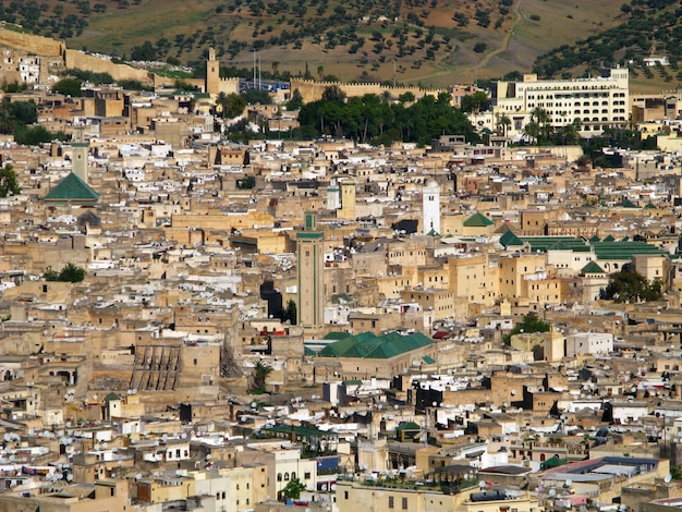 zicht op de medina van Fez, Marokko