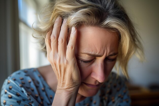 Foto zieke vrouw met symptomen van de ziekte van alzheimer