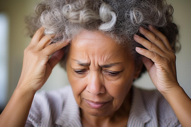 Zieke vrouw met symptomen van de ziekte van Alzheimer