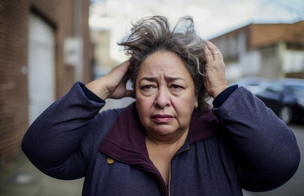 Foto zieke vrouw met symptomen van de ziekte van alzheimer