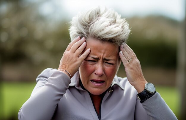 Foto zieke vrouw met symptomen van de ziekte van alzheimer