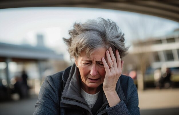 Zieke vrouw met symptomen van de ziekte van Alzheimer