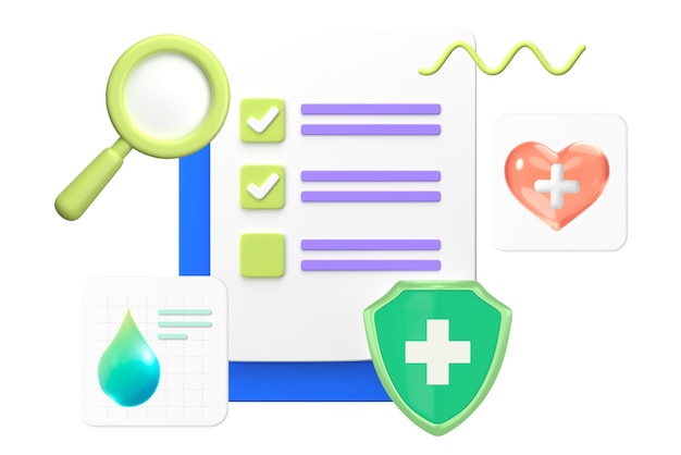 Ziekenhuis dossiers png sticker 3D grafische transparante achtergrond