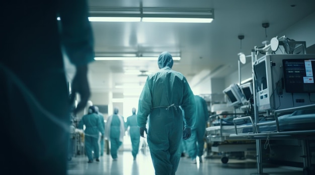 Ziekenhuiscorridor met medisch personeel