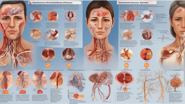 Foto ziektesymptomen illustreren een uitgebreide visuele gids voor medisch onderwijs en bewustzijn