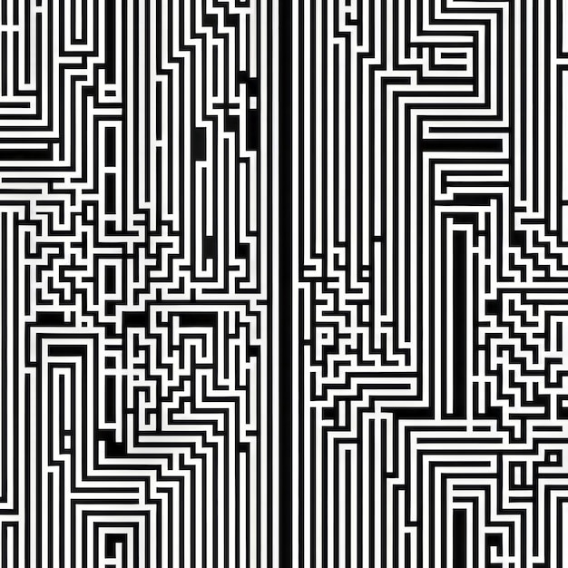 Zigzag Pattern With Barcode Lines Image