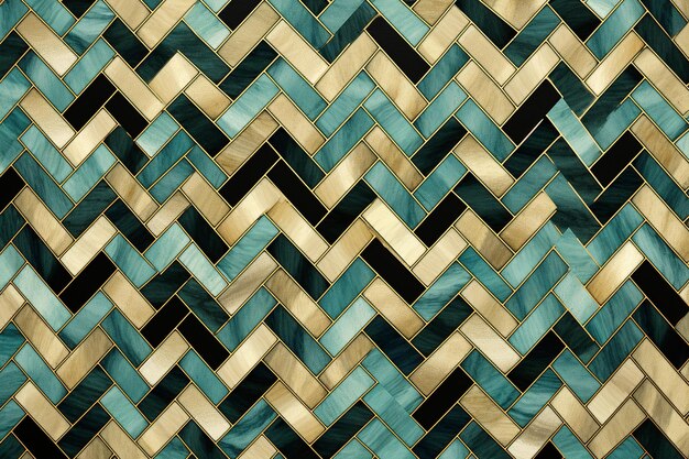 Zigzag patterns with abstract shapes