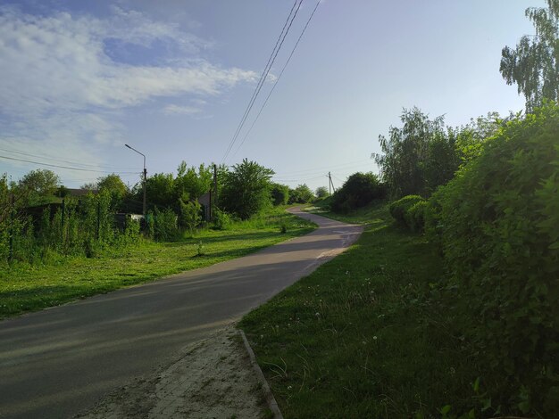 Zigzag road in the village