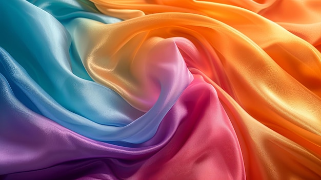 Zijde kleurrijke regenboog stof materiaal textiel Banner achtergrondontwerp