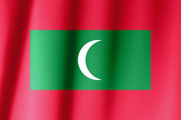 Zijden vlag van de Maldiven.