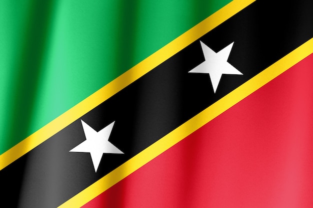 Zijden Vlag van Saint Kitts en Nevis.