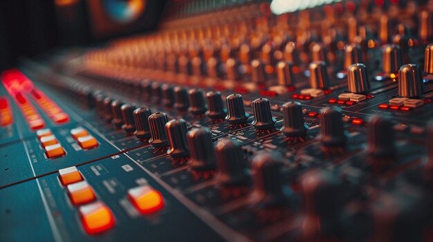 Zijkant van de audio-mixconsole in de streaming-sessie