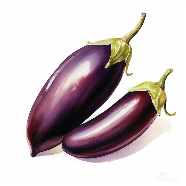 Zijkant van volgroeide aubergines in een tuin