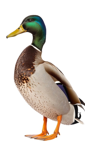 Foto zijkantbeeld van een mallard eend die staat