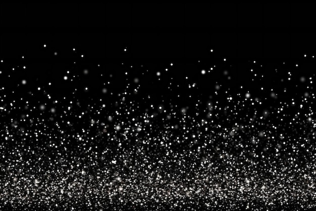 Zilver glitter textuur op een zwarte achtergrond Illustratie van een daling van glanzende deeltjes