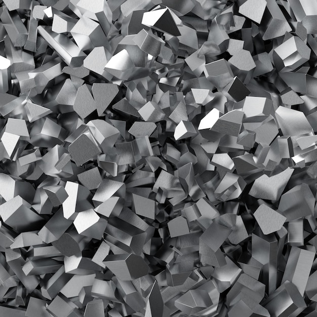 Zilver metalen achtergrond Geborsteld metalen textuur 3D-rendering