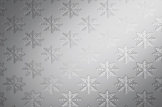 Zilver winter patroon met herhalende grote sneeuwvlokken