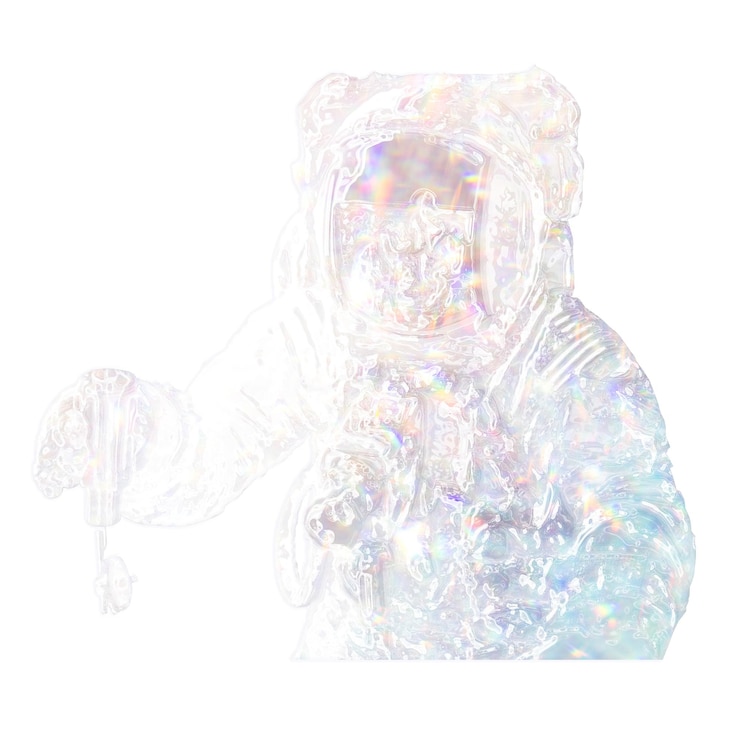 Foto zilveren holografisch ontwerpelement voor astronauten