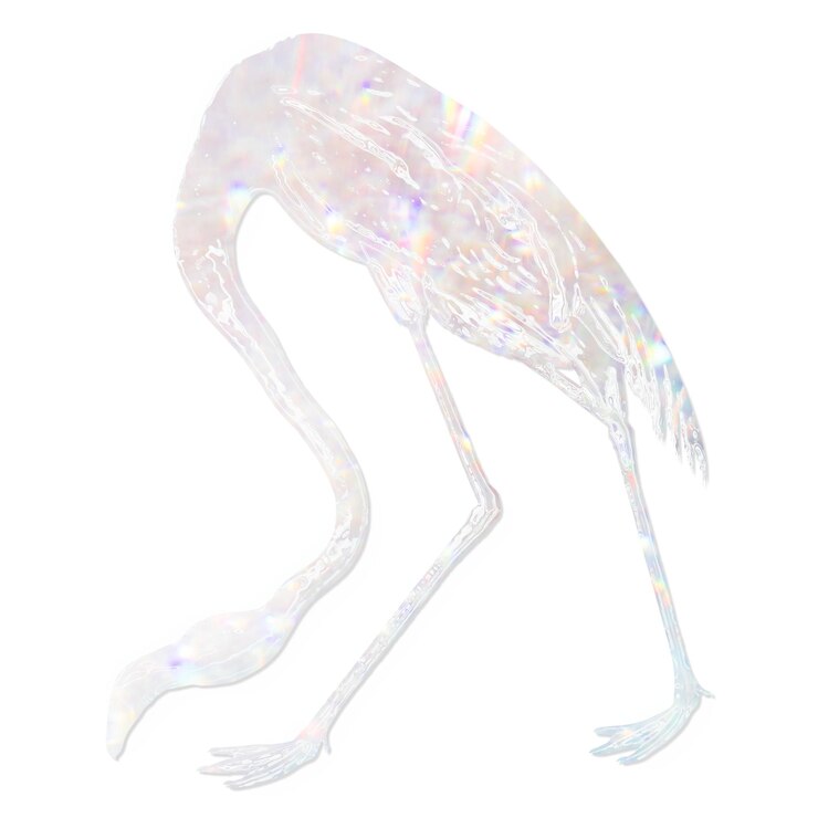 Foto zilveren holografische illustratie van flamingo's