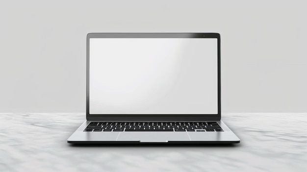 Zilveren kleur laptop scherm geïsoleerd op transparante achtergrond super highdetail fotorealistische moderne