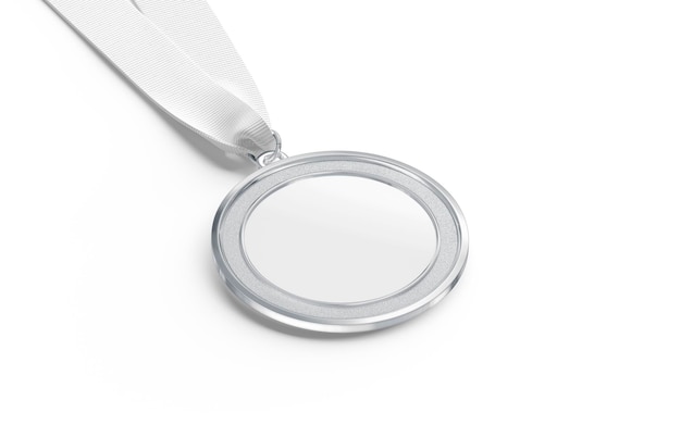 Zilveren medaille mock-up Kampioenschapsprijs voor voetbal of gymnastiek winnen mockup Overwinning badge