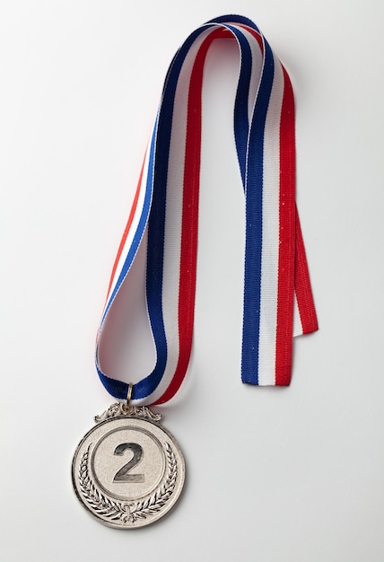 Zilveren medaille Tweede plaats prijs met lint