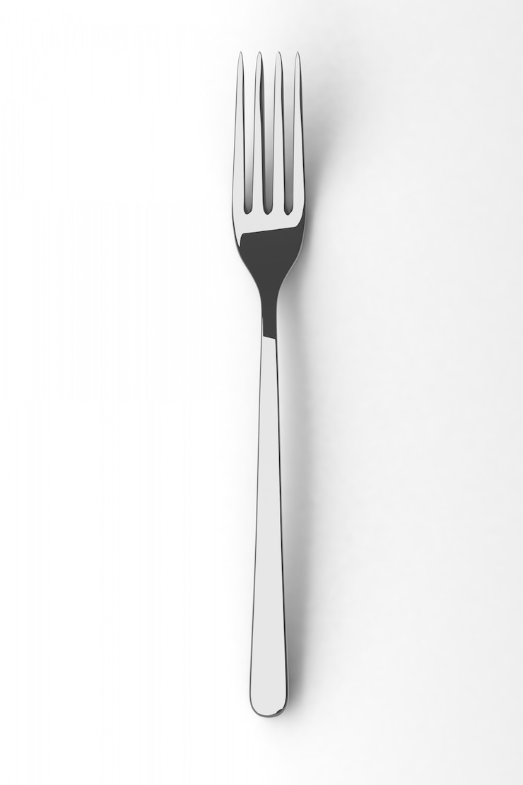 Foto zilveren vork op een tafel