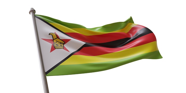 Фото Флаг зимбабве машет изолированно на белом прозрачном фоне