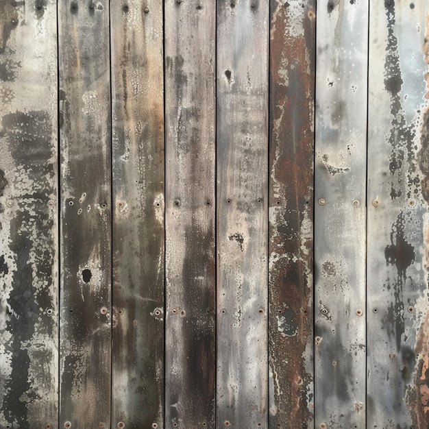 Photo zinc texture with weathered appearance on wooden wall